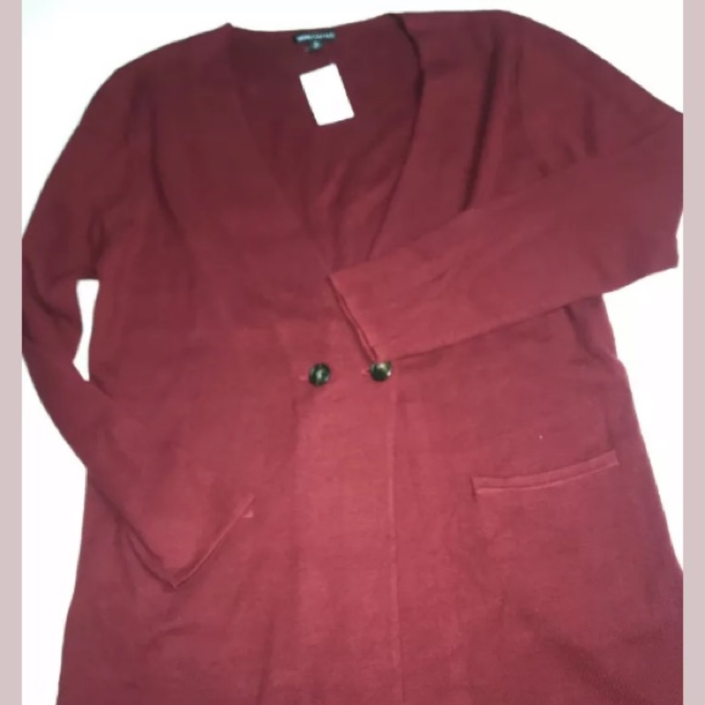 NWT Women’s J.CREW Red Collarless Sweater Blazer M
